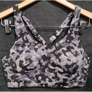 NWOT Athleta Advance Bra Black Camo SIZE 34C Adjustable High‎ Impact Active